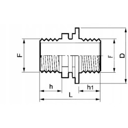 Dviejų varžtų jungties išorinis sriegis išorinis sriegis 3