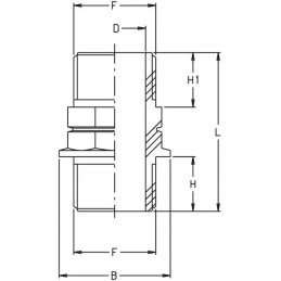 Dvigubas nipelis 3 4 išorinis sriegis išorinis sriegis