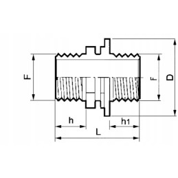 Dviejų varžtų nipelio išorinis sriegis išorinis sriegis arag 2
