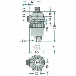 Arag siurbimo filtras 1 1 2 50 akių 100 160 l mi