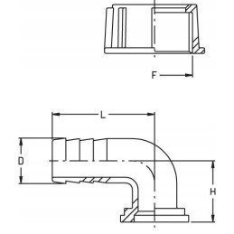 Žarnos jungtis 90 30 mm jungiamajai veržlei 1