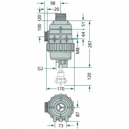 Arag siurbimo filtras 2 50 akių 160 220 l min