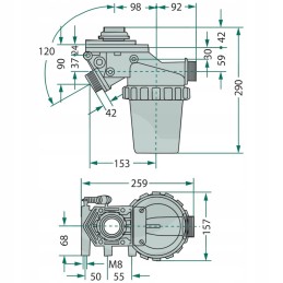 Arag siurbimo filtras 32 akių 100 160 l min 3 krypčių su