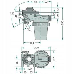 Arag siurbimo filtras 32 akių 100 160 l min 3 krypčių su