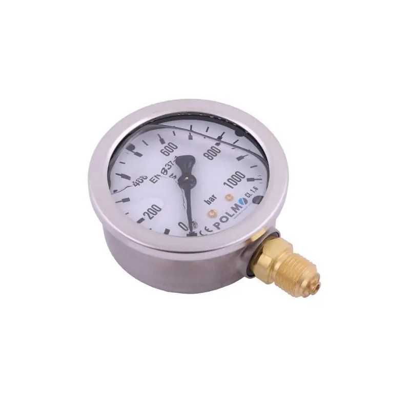 Glicerino manometras m63 0 1000 bar dugno jungtis