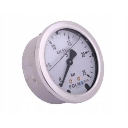 Glicerino slėgio matuoklis M63 0 25 bar, galinė jungtis