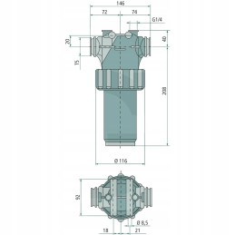 Arag slėgio filtras 15 bar t5 50 akių 200 280