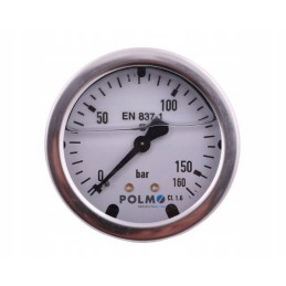 Glicerino manometras m63 0 160 bar, galinis jungtis