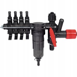 4 sekcijų valdymo skirstytuvas su filtru