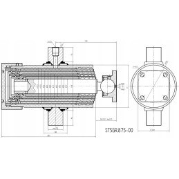 Teleskopinis hidraulinis cilindras ST 5, eiga 875mm