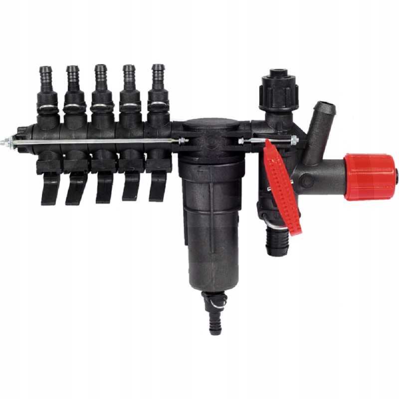 5 sekcijų valdymo skirstytuvas su filtru