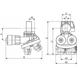 Purkštukų laikiklis 2 2 krypčių 25 mm selejet 4015f75a1 ar
