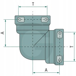 Arag alkūnė 90 sulenkta t5 41mm