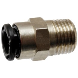 Tiesi jungtis 1 8 išorinis sriegis, žalvario versija