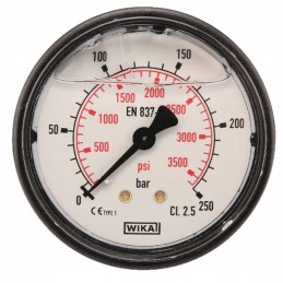 Slėgio matuoklis oe63mm 0 250 bar galinė jungtis 1 4