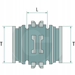 Arag dvipusis jungtis t3 l 17mm