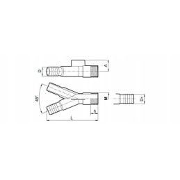 Y formos žarnos jungtis 45 arag 2x25mm 1x30