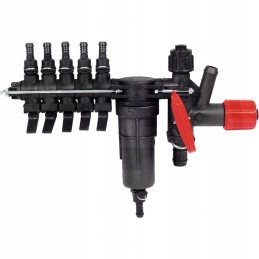 5 sekcijų valdymo skirstytuvas su filtru