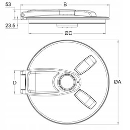 Geoline arag sulankstomas dangtelis, skersmuo 457 mm, 8170015