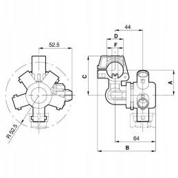 Keturių purškimo galvutė 4064747 arag 21mm 1 2