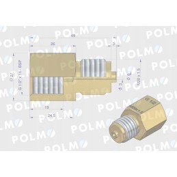 Žalvarinė manometrinė jungtis m20x1 5xg1 2 polmo