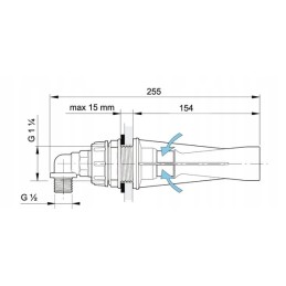 Hidraulinis maišytuvas purkštuvui, 2 mm antgalis