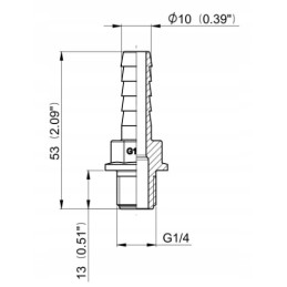 Žarnos jungtis: tiesi jungtis 1 4 10 mm žarnai