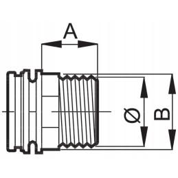 Tiesi jungtis, išorinis sriegis 1 1 2