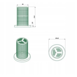 Arag tipo purkštuvo antgalio galvutės filtras