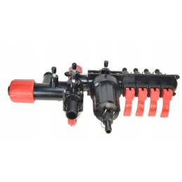 4 sekcijų purkštuvo skirstytuvas su filtru