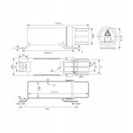 Apvalus dokumentų laikiklio konteineris 82x312mm