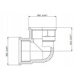 Alkūnės jungtis 90 vidinis sriegis 1 1 2