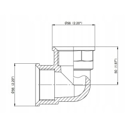Alkūnės jungtis 90 vidinis sriegis 1 1 4
