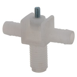 Praėjimo vamzdis su varžtu, sumontuotas purkštuvas