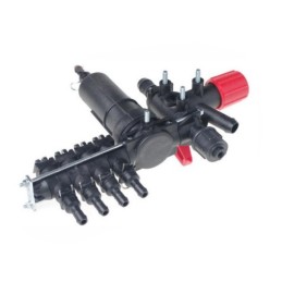 Skirstytuvas, 4 sekcijų purkštuvas su slėgio reguliavimu