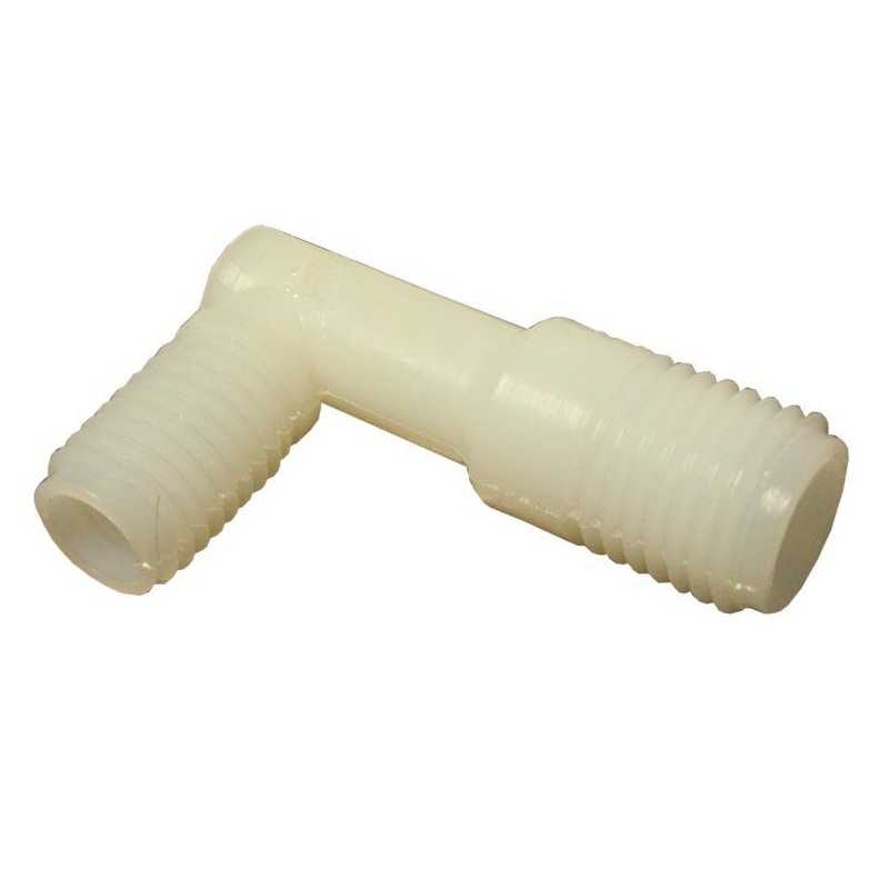 Spindulio purkštuvo alkūnė turi vamzdelį