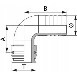 Įkišamas antgalis 90 t5 32 mm žarnai