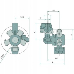 Keturkampis purkštuvo laikiklis 6704064747