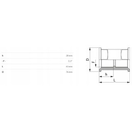 Jungties nipelis, vidinis sriegis, 2 vnt