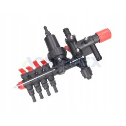 4 sekcijų valdymo vožtuvas su išoriniu filtru