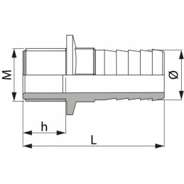 Tiesi žarnos jungtis, išorinis sriegis 1 2 arag 20mm