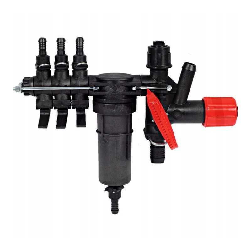 3 sekcijų valdymo skirstytuvas su filtru