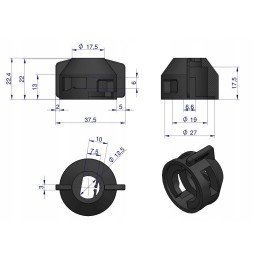 Purkštuvo dangtelis n tipo 103 08 juodi antgalio kaiščiai