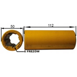 Kelių griovelių jungiamoji mova purkštuvui ir barstytuvui