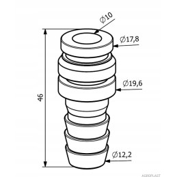 Tiesus purkštuvo antgalio kaištis 12 5mm 2x