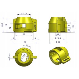 Geltonas dangtelis 0 103 07 purškimo angos antgalis