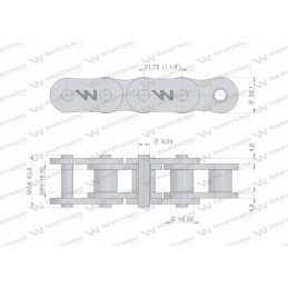 Sustiprinta ritininė grandinė 100sp r1 1 1 4 5m