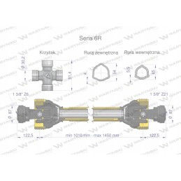 Šarnyrinis ir teleskopinis velenas 1010 1450 mm 830 nm z21 c