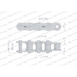 Ritininė grandinėlė 06b 1 r1 3 8 5m Warynski