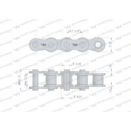 Ritininė grandinėlė 08b 1 r1 1 2 5m Warynski